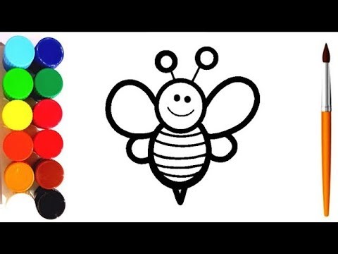 How To Draw A Bee 🐝 For Kids Step By Step | Painting And Colouring For Kids And Toddlers