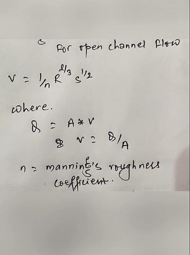 Mannings equations for Open Channel flow |most important formula in hydraulics #mannings #formula1