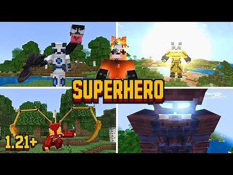 Minecraft Superhero Mod 1.21+ | Spider-Man, Venom, Galactus, Sentry & More Addons MInecraft PE 1.21+