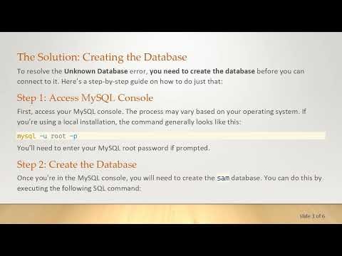 How to Resolve Unknown database 'sam' Error When Creating a MySQL Table with Python