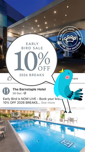 𝐎𝐮𝐫 𝐄𝐚𝐫𝐥𝐲 𝐁𝐢𝐫𝐝 𝐒𝐚𝐥𝐞 𝐇𝐚𝐬 𝐋𝐚𝐧𝐝𝐞𝐝 - 𝐒𝐚𝐯𝐞 𝟏𝟎% 𝐎𝐟𝐟 𝟐𝟎𝟐𝟔 𝐁𝐫𝐞𝐚𝐤𝐬 💸 𝐑𝐨𝐨𝐦 & 𝐁𝐫𝐞𝐚𝐤𝐟𝐚𝐬𝐭 𝐟𝐫𝐨𝐦 £𝟓𝟒 𝐩𝐞𝐫 𝐩𝐞𝐫𝐬𝐨𝐧 𝐩𝐞𝐫 𝐧𝐢𝐠𝐡𝐭 [𝐖𝐀𝐒 £𝟔𝟎] Grab 10% off your 2026 break between 2nd January - 23rd December 2026 when you book before 31st January with our exclusive Early Bird sale! Enjoy comfortable accommodation, fantastic leisure facilities, and the stunning beauty of North Devon - all for less! To book, please call our friendly reser