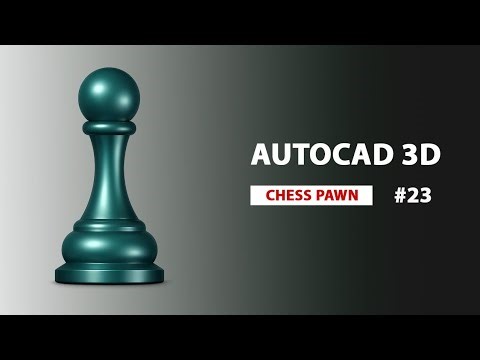 Chess pawn 3D tutorial in autocad, full video of Chess pawn