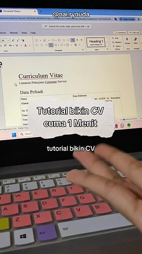 Tutorial bikin CV cuma 1 Menit #cv #Microsoft365Copilot #TanyaCopilotAja #tutorial #kuliah