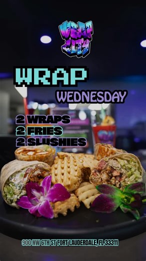 BEST “WRAPPER” ALIVE 🌯 on Instagram: "Wednesdays are the first day of the week for us! So we always kick it off with a little #WRAPCITYLUV🩵💜🩷 🌀🌯 WRAP WEDNESDAYS @wrapcity.goodeats 🌯🌀 Pull up and run the special ALL DAY 👇 🔥 2 Wraps + 2 Fries + 2 Slushies GoodEats. Big portions. Real vibes. 😮‍💨💜🩵🩷 📍Sistrunk - We outside! Tag your “2-person plate” and slide through 👀 #WrapWednesday #WrapCityGoodEats #FortLauderdaleEats #HollywoodFL #SistrunkVibes #DirtyBirdSlushies #GoodEatsOnly #S