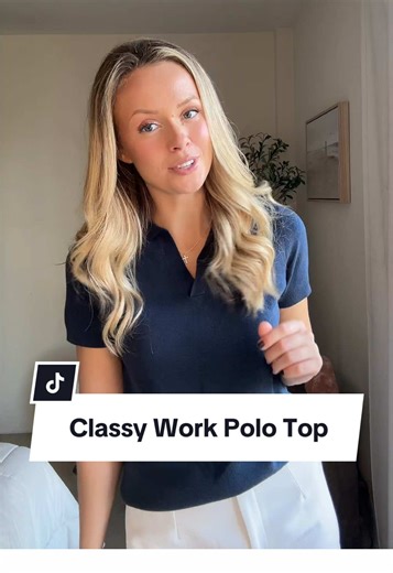 The perfect, top selling work tops right now! Love the polo neckline and the soft wool blend fabric ✨ #polotops #workoutfit #worktops #businesscasualoutfits #corporatefashion