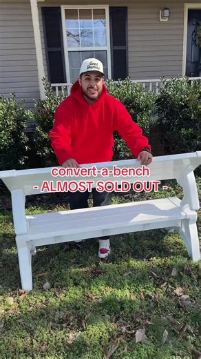 So affordable, versatile, and durable! It’s a table and a bench.. it’s a convert-a-bench! #patiofurniture #outdoorfurniture #convertabench #bench #tiktokshopcreatorpicks