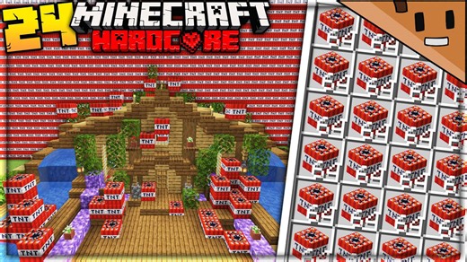 Surviving hardcore Minecraft with unlimited TNT