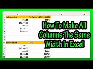 How To (Quickly) Make All Of The Columns The Same Sized Width In Excel Explained