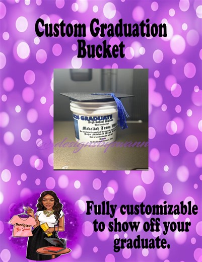 Custom 3D Printed Graduation Mini Bucket | Graduation Bucket With Cap - Etsy