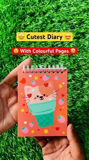 🥰Cute + Colourful” Kawaii Mini Diary with colourful pages🤩Cute diary! Cute stationery items