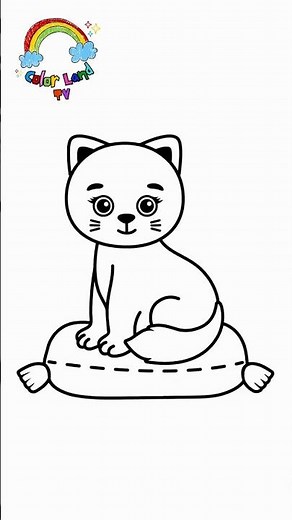 Cute Cat Coloring Page for Kids | Easy and Fun Drawing #coloringforkids