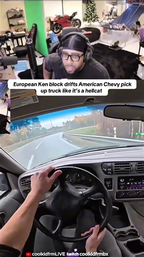 European Ken block drifts American Chevy pick up truck like it’s a hellcat #coolkidfrmbx