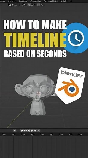 how to change blender timeline from frames to seconds #shorts #blender #blendertutorial