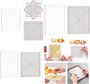 11Pcs/Set 4.75x6"/6x6"/6.5x8.5"Multi-Use Non-Slip Sticky Mats Fit in Stamp Positioning Tool Set,PhotopolymerGrip Mat with Printed Guides In Placeholding stencil in place Crafts Scrapbooking fixed Mat.