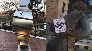 Anne Frank memorial in US defaced with swastika stickers