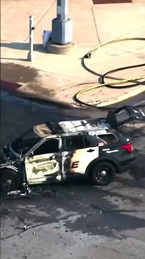 Police car and semi-truck crash