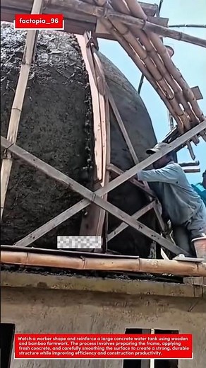 Building a Massive Concrete Water Tank by Hand – Skilled Construction Work