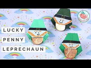 St. Patrick's Day Crafts - Origami Leprechaun with Lucky Penny! Easy Origami Tutorial