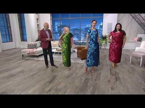 Bob Mackie Ombre Floral Knit Maxi Dress on QVC