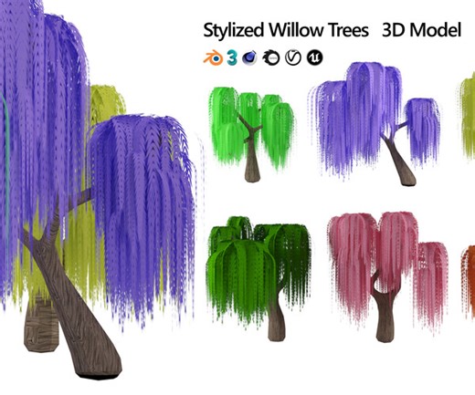 ArtStation - Stylized Weeping Willow Tree 3d model | Game Assets