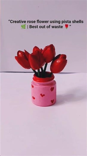 “DIY pista shell rose flower 🌹 | Easy #recycled craft idea