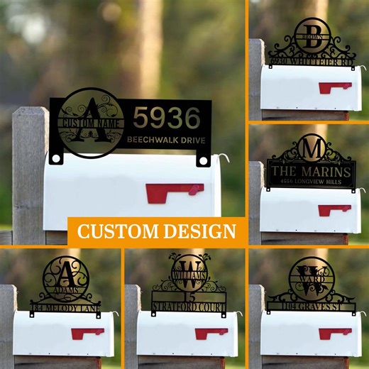 Personalized Mailbox Topper Outdoor Decoration Personalized Address Sign Mailbox Numbers Sign Monogram Sign Family Name Sign - Etsy