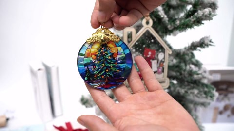 Christmas Ornament, Christmas Hanging Ornament, Christmas Tree Ornaments, Stained Glass Ornament, Christmas Tree Decoration, Heirloom Keepsake, Holiday Ornaments