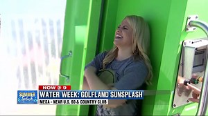 ICYMI: Kylee Cruz TV finds the courage to ride the Double Dare at Golfland Sunsplash. It's a near vertical freefall drop 7 stories up in the air! | azfamily 3TV CBS 5