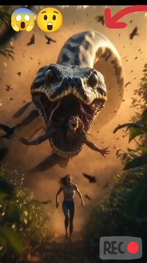 She Was Running… Then the Giant Python Struck 😱🐍 | Unreal Jungle Scene #Shorts #ai
