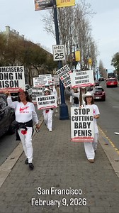 blood stained men on the March for human rights in the United States, all children should be protected from genital mutilation. | Bloodstained Men & Their Friends