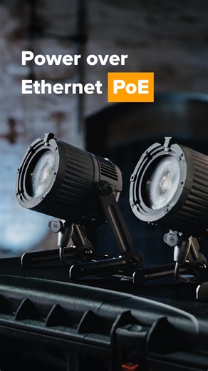 Power over Ethernet (PoE) simplifies lighting setups by combining power and data in a single cable, reducing clutter, speeding up preparation, and giving you more flexibility. It’s an industry-standard, future-proof technology. What does PoE offer you? - Power and data in one cable - Up to 100 m cable length, extending our previous custom DC 15 m cable lengths - Standard sACN and ArtNet are supported - Seamless integration within existing PoE environments You get all that, with PoE expanding you