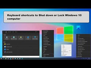 Keyboard shortcuts to Shut down or Lock Windows 10 computer