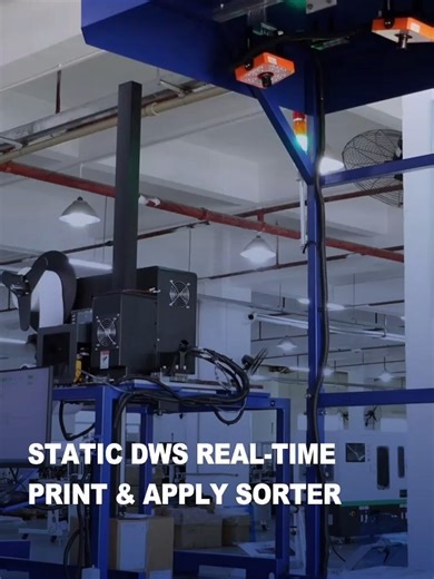 Static DWS Real-Time Print & apply Sorter #warehouse #ecommerce #Logistics #DWS #parcelsorting #wheelsorter