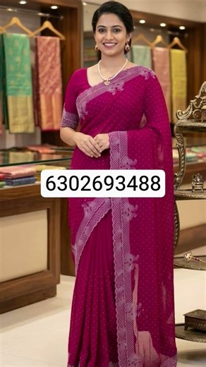 #Fancy Stone work Sarees with Running Blouse Code: FSWS1100