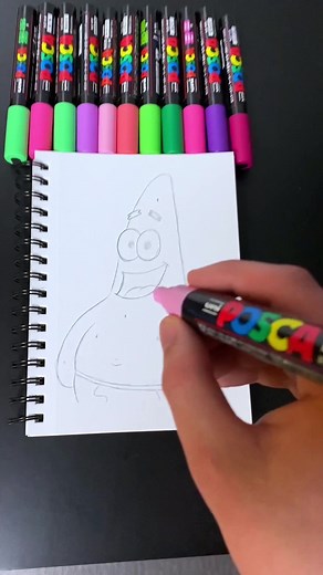 Patrick X- ray Effect!👀 #drawing #patrickstar #art #painting #tiktokartist