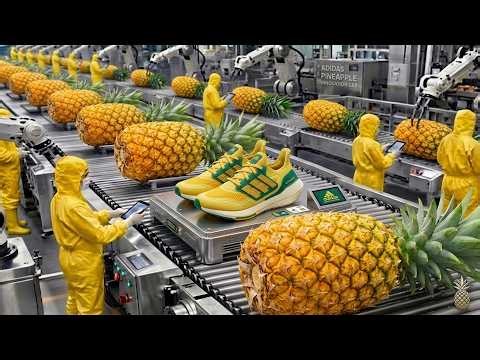Adidas Factory Processes: From Raw Pineapple Leaves to Sneakers (Full Process)