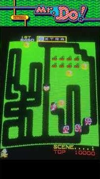 Mr. Do! arcade video game (Universal, 1982) running original Taito PCB & vintage CRT monitor #retro