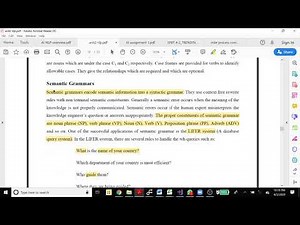 nlp 4- Semantic Grammar and CFG