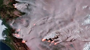 Space footage shows fires intensely blowing up in Western U.S.