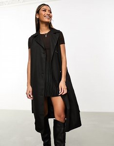 Threadbare Storie 3 in 1 trench coat and gilet in black | ASOS