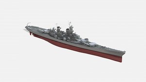 3d model AMERICAN NAVY 1945 WW2 FAST BATTLESHIP - Buy Royalty Free 3D model by zizian