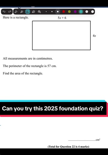 2025 foundation maths question! #mathematics #foundationmathsgcse #gcse2025 #area #gcsemaths
