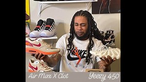 Adidas Yeezy 450 Cloud White unboxing review. Nike Air Max x Clot early review unboxing