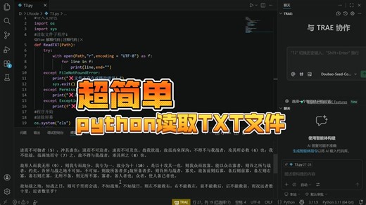 Python读取TXT文件，超简单！