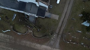 Drone views show scenes of damage in Clark County after an EF2 tornado touched down early Wednesday morning. | Springfield News-Sun