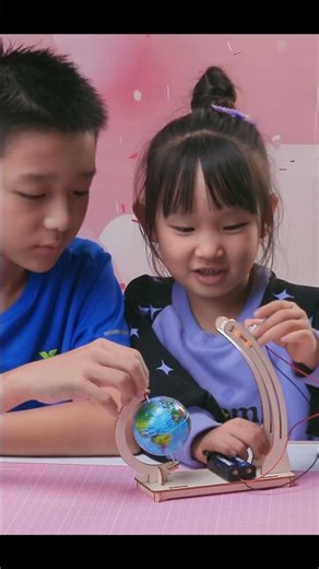 LED Earth Rotation Model 🌞 DIY Science Toy for Kids & Parents #yxkidslab #funny #toys #kidstoys