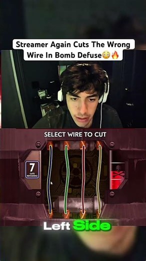 Streamer Again Cuts The Wrong Wire In Bomb Defuse😳🔥 #feedshorts #streamer #twitch