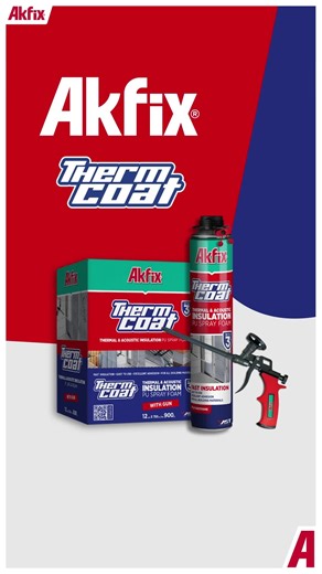 🏠 Transform Your Building with Akfix ThermCoat Spray Insulation Foam! 🌡️ Say goodbye to soaring heating and cooling costs with Akfix ThermCoat, the ultimate solution for thermal and acoustic insulation. This single-component spray foam, paired with our efficient applicator gun, guarantees exceptional performance, making your insulation project faster and more reliable than ever before. With just a few essential items - Akfix ThermCoat, the ThermCoat application apparatus, a foam application gu