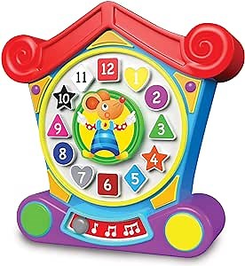 The Learning Journey: Early Learning Hickory Dickory Clock - Three Play Modes to Teach Colors, Numbers, & Shapes with Melodies - for Ages 18+ Months includes Music Player
