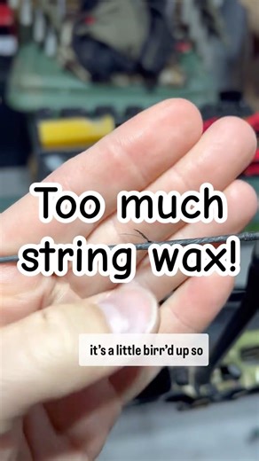 Don’t try to cover up a worn out string with string wax #archery #bowhunting